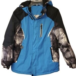 ZeroXposur Boys Heavy Winter Ski Coat Blue And Black Size 14-16